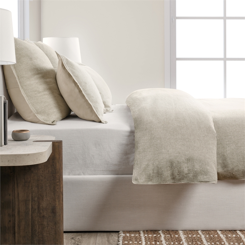 Villa by Classic Home Talia Cotton Linen Blend Natural Queen Duvet