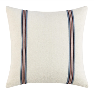 Villa by Classic Home Bacall 22&quot Cotton Linen Blend Throw Pillow White