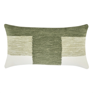Villa by Classic Home Kass 14&quotx26&quot Woven Fabric Color Block Throw Pillow Green