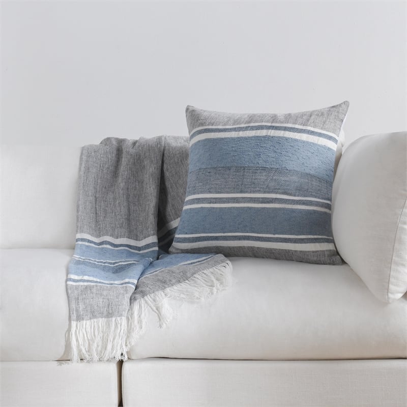 Villa by Classic Home Lima Belgian Linen Fabric Blue 50