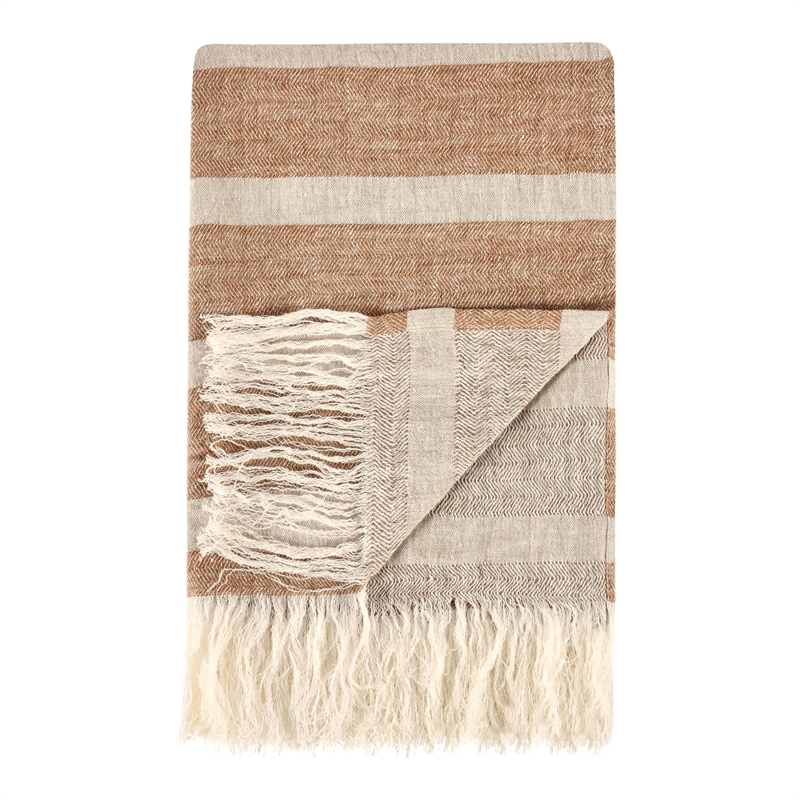Villa by Classic Home Sherry Linen Fabric Brown Multicolor 50