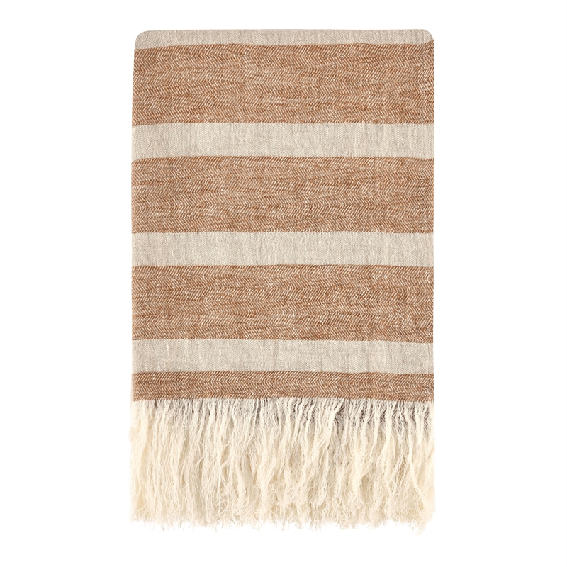 Villa by Classic Home Sherry Linen Fabric Brown Multicolor 50