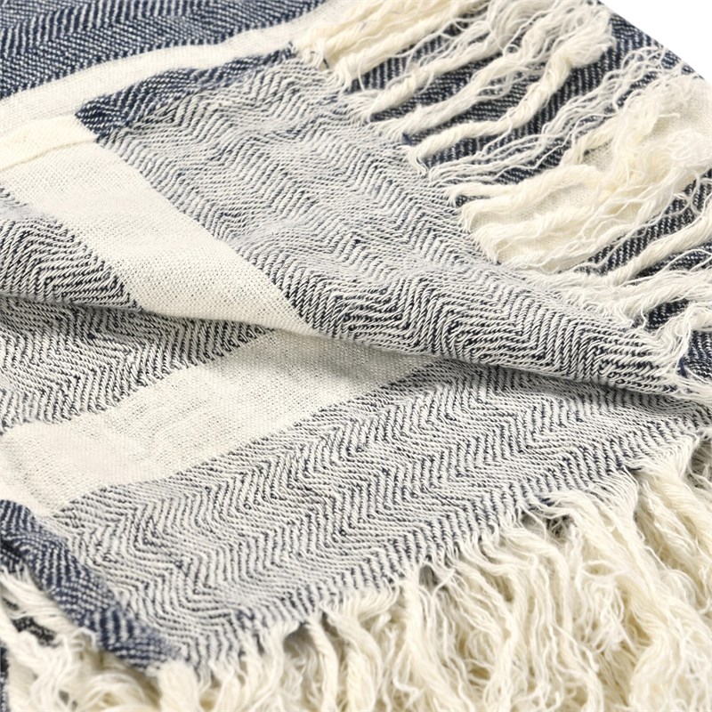 Villa by Classic Home Sherry Linen Fabric Blue Multicolor 50