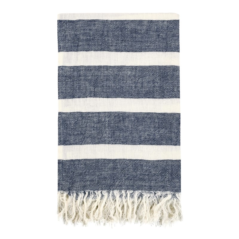 Villa by Classic Home Sherry Linen Fabric Blue Multicolor 50