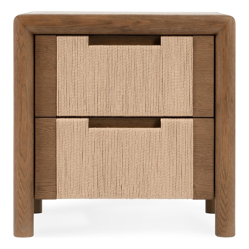 Classic Home Corda Oak Wood Nightstand in Two-Tone Brown