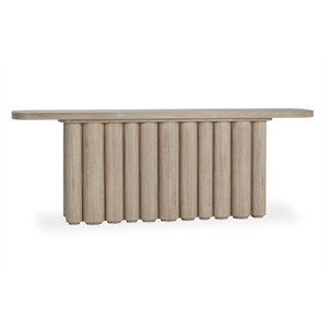 Classic Home Tiber Oak Solid Wood Console Table in White Washed