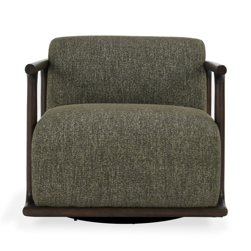 Classic Home Lucia Green Boucle Fabric Upholstered Swivel Accent Chair