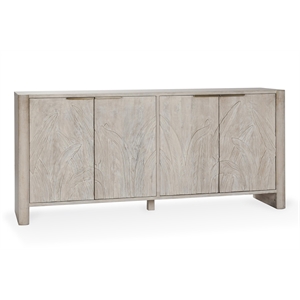 Classic Home Ledro 82&quot Solid Wood White Washed Buffet Sideboard