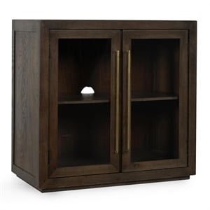Classic Home Bradley Two-Door Oak Wood Cabinet in Cocoa Brown