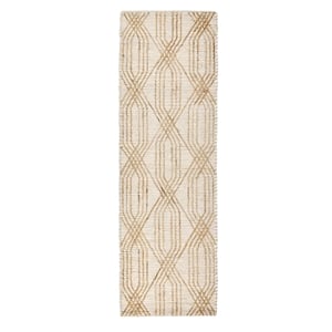Tustin 2.6'x8' Indoor Jute Blend Handwoven Geometric Ivory Area Rug Runner