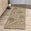 Belfast 2.6'x8' Wool Blend Geometric Pattern Handwoven Khaki Area Rug Runner