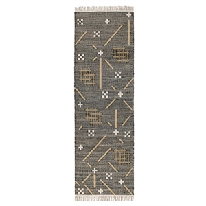 Belfast 2.6'x8' Wool Blend Handwoven Caviar Black Area Rug Runner
