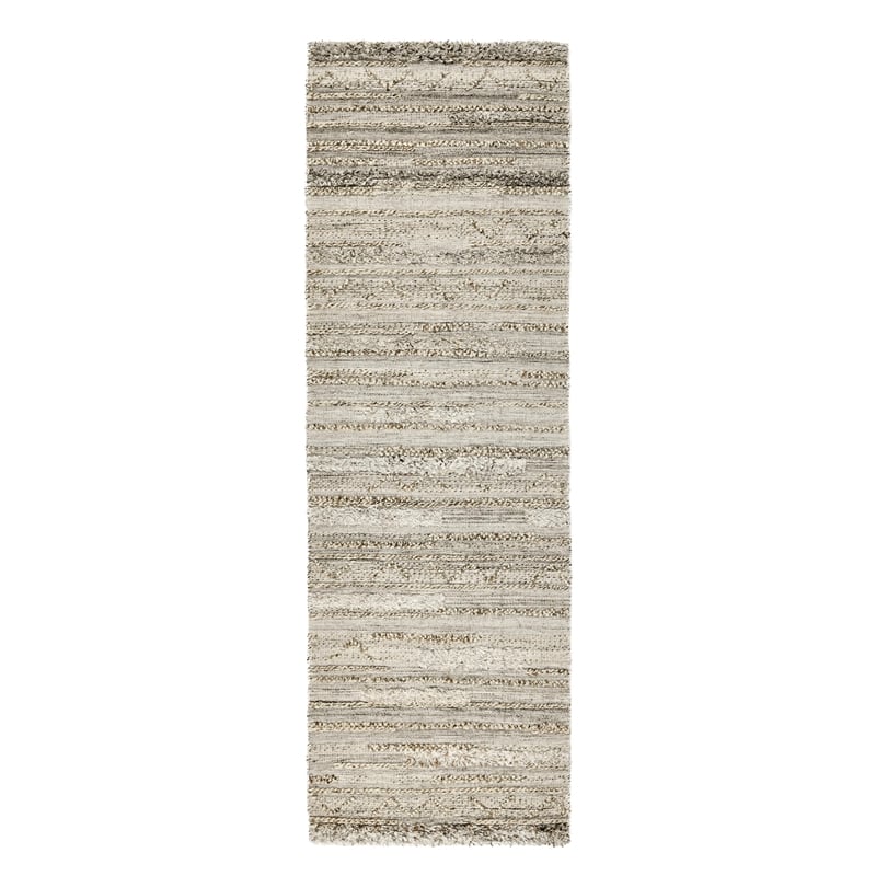 Fallon 2.6'x8' Indoor Outdoor Sustainable Fabric Handwoven Gray Accent Rug