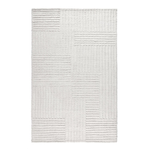 Clayton 5'x8' Recycled Fabric Handwoven Sustainable Ivory Accent Area Rug