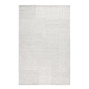 Clayton 8'x10' Recycled Fabric Handwoven Sustainable Ivory Accent Area Rug