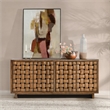 Classic Home Bast 4-Door Reclaimed Pine Wood Buffet Sideboard in Brown