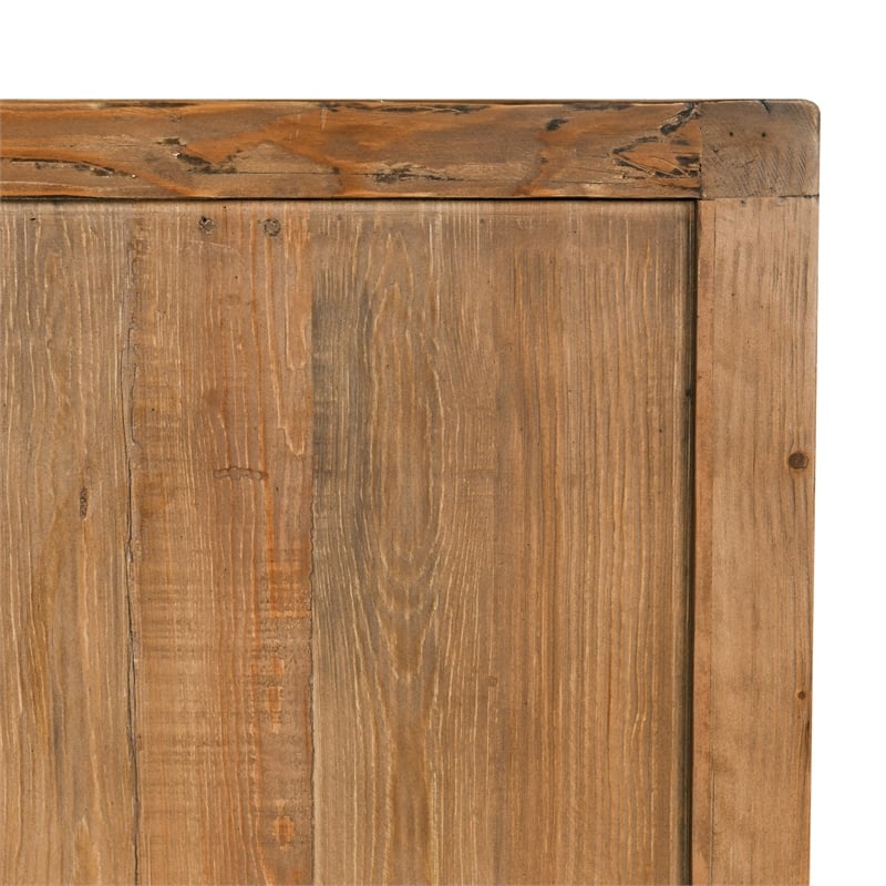 Classic Home Bast 4-Door Reclaimed Pine Wood Buffet Sideboard in Brown