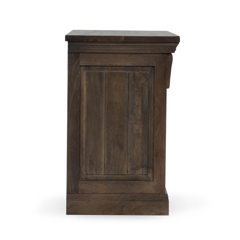 Classic Home Adelaide 3-Drawer Mango Wood Nightstand in Cocoa Brown