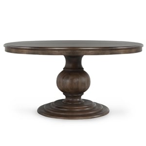 Classic Home Brookside 60&quot Round Mango Wood Dinning Table in Cocoa Brown