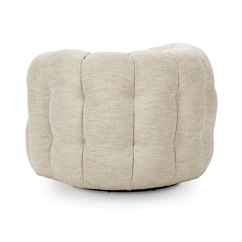 Classic Home Walter Swivel Accent Chair Flax Viscose and Polyester Beige