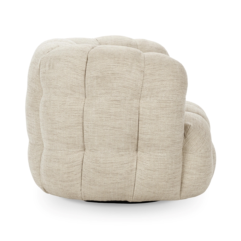 Classic Home Walter Swivel Accent Chair Flax Viscose and Polyester Beige