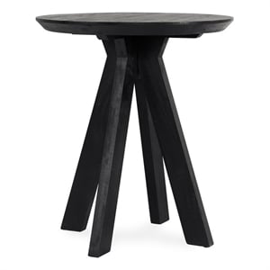 Classic Home Rodrigo 32&quot Round Mango Wood Counter Table in Black