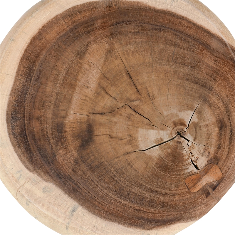 Classic Home Gala Round Me Natural Wood End Table