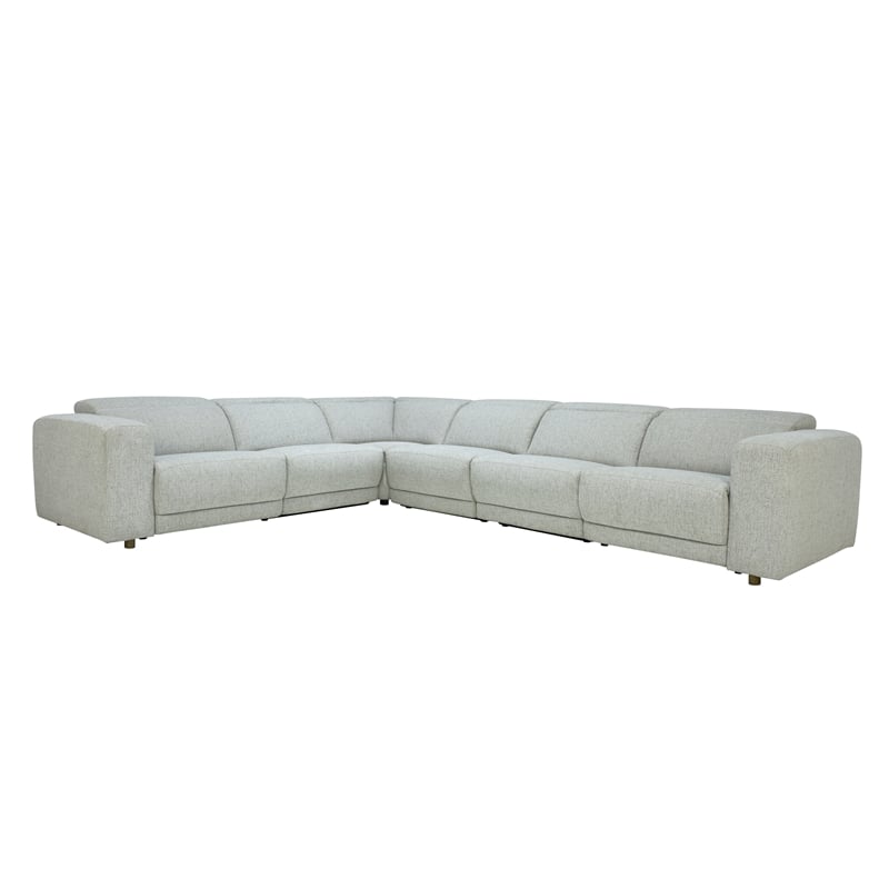 Classic Home Knoxville Power Recliner Polyester Sectional Sofa in Gray