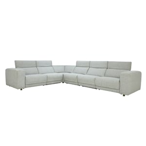 Classic Home Knoxville Power Recliner Polyester Sectional Sofa in Gray