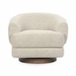 Classic Home Chassia Upholstered Cream Fabric Wood Frame Swivel Accent Chair