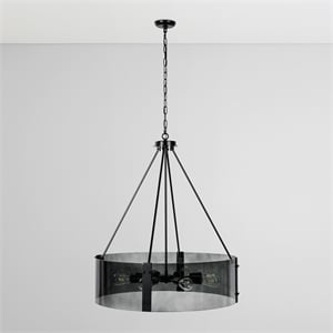 Classic Home Apfel 8-Light Glass Chandelier Black