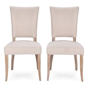 Classic Home Ronan Set of 2 Upholstered Polyester Fabric Dining Chair Sand Beige
