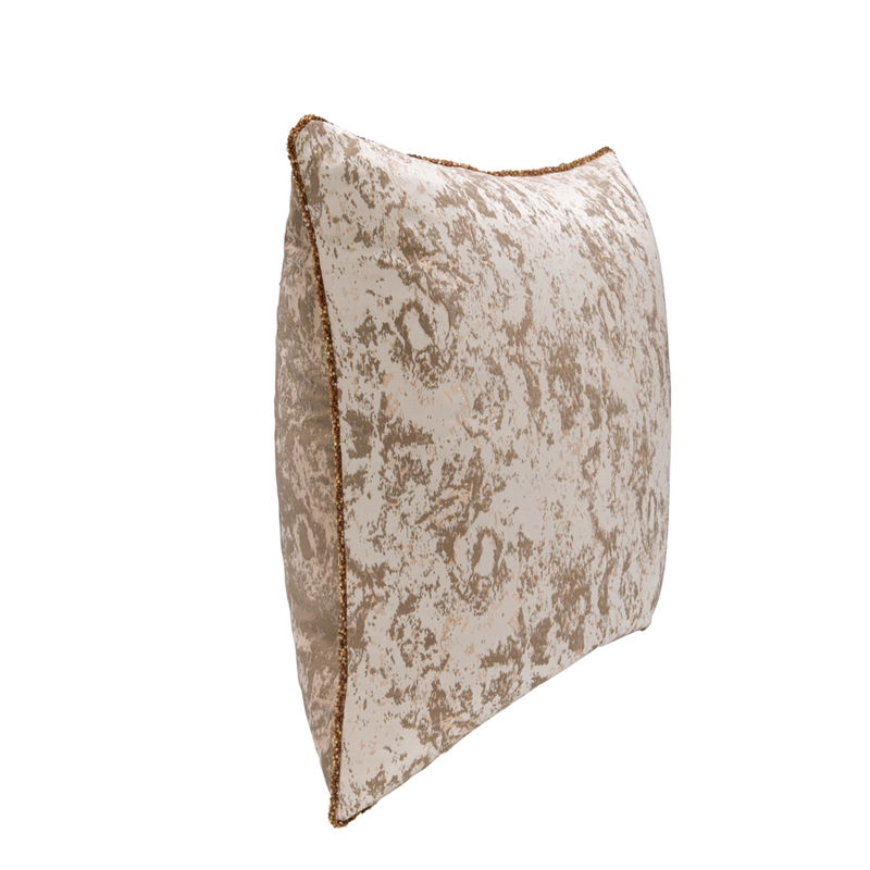 Villa by Classic Home Mica Frost 22x22 Woven White Fabric Throw Pillow
