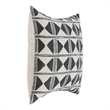 Villa by Classic Home Nubia 22x22 Linen Blend Fabric Throw Pillow Black