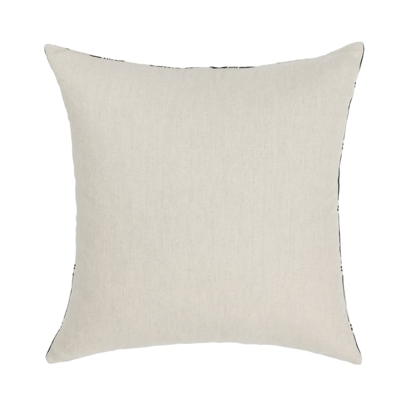 Villa by Classic Home Nubia 22x22 Linen Blend Fabric Throw Pillow Black