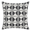 Villa by Classic Home Nubia 22x22 Linen Blend Fabric Throw Pillow Black