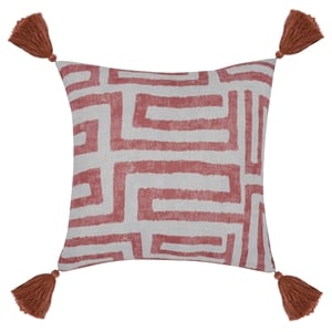 Villa by Classic Home Karo 20x20 Fabric Throw Pillow Red