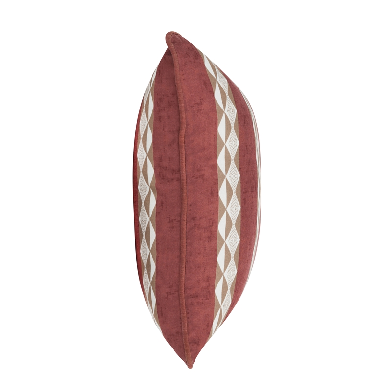Villa by Classic Home Terranea 18x18 Fabric Throw Pillow Clay Red