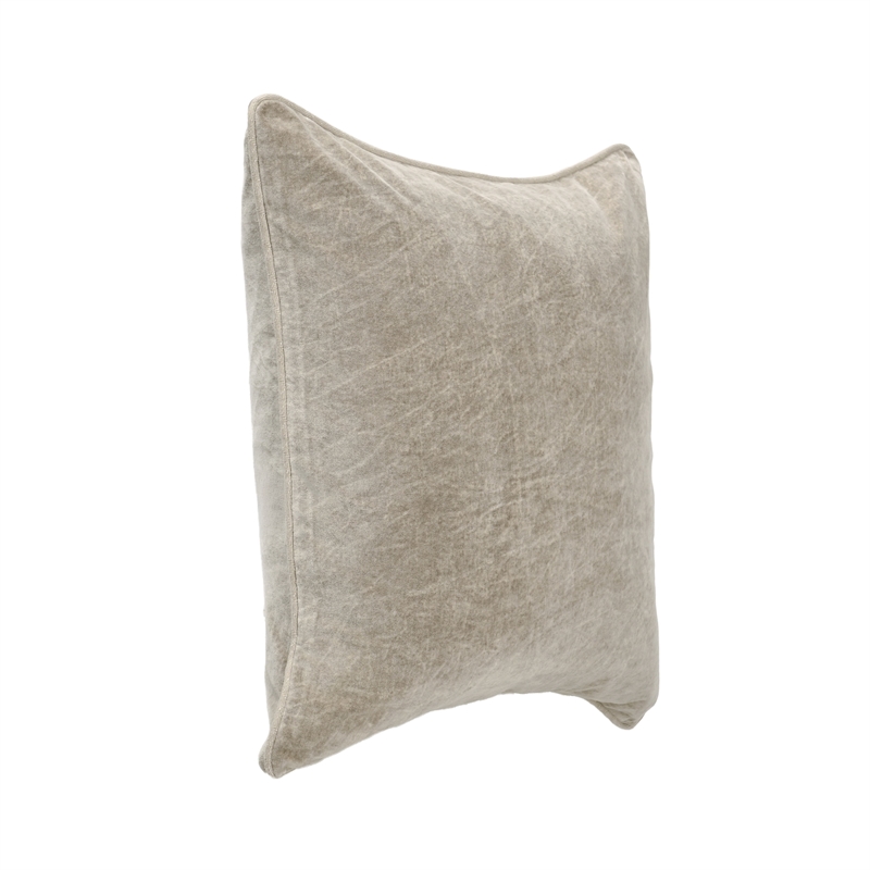 Villa by Classic Home Heirloom 22in Velvet Throw Pillow Silver