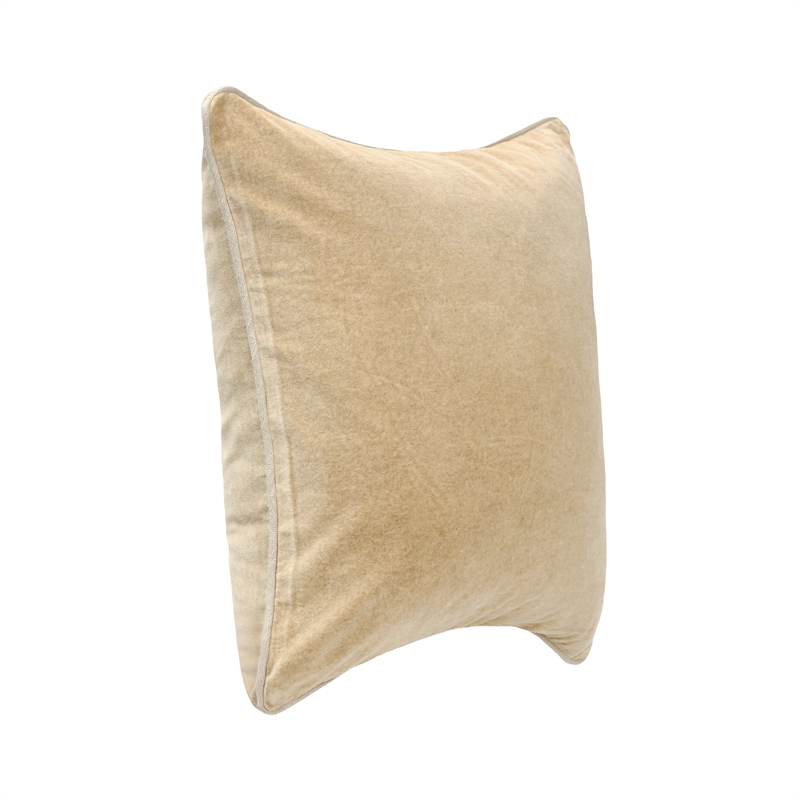 Villa by Classic Home Heirloom 22in Velvet Throw Pillow Wheat