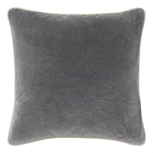 Villa by Classic Home Heirloom 22in Velvet Throw Pillow Stone Gray