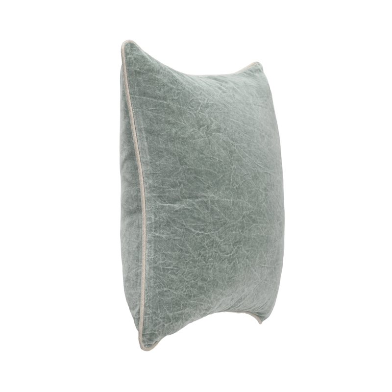 Villa by Classic Home Heirloom 22in Velvet Throw Pillow Bay Green