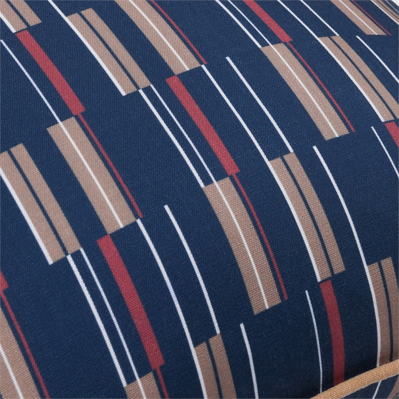 Villa by Classic Home Nantucket 22x22 Fabric Throw Pillow Blue Multi-Color