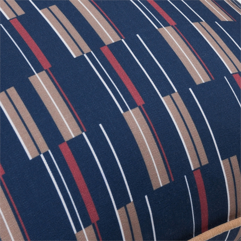 Villa by Classic Home Nantucket 22x22 Fabric Throw Pillow Blue Multi-Color