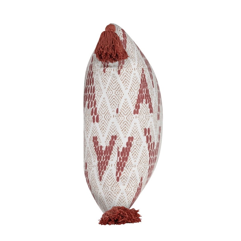 Villa by Classic Home Sanibel 20x20 Fabric Throw Pillow Natural/Clay Red