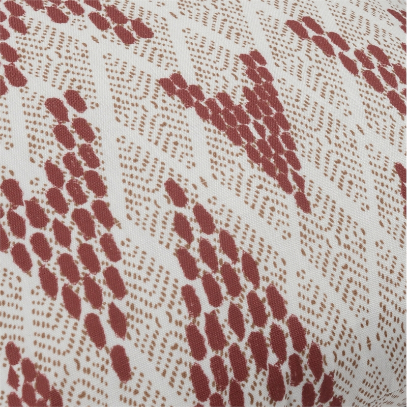 Villa by Classic Home Sanibel 20x20 Fabric Throw Pillow Natural/Clay Red