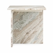 Classic Home Bexly Marble End Table in Gray