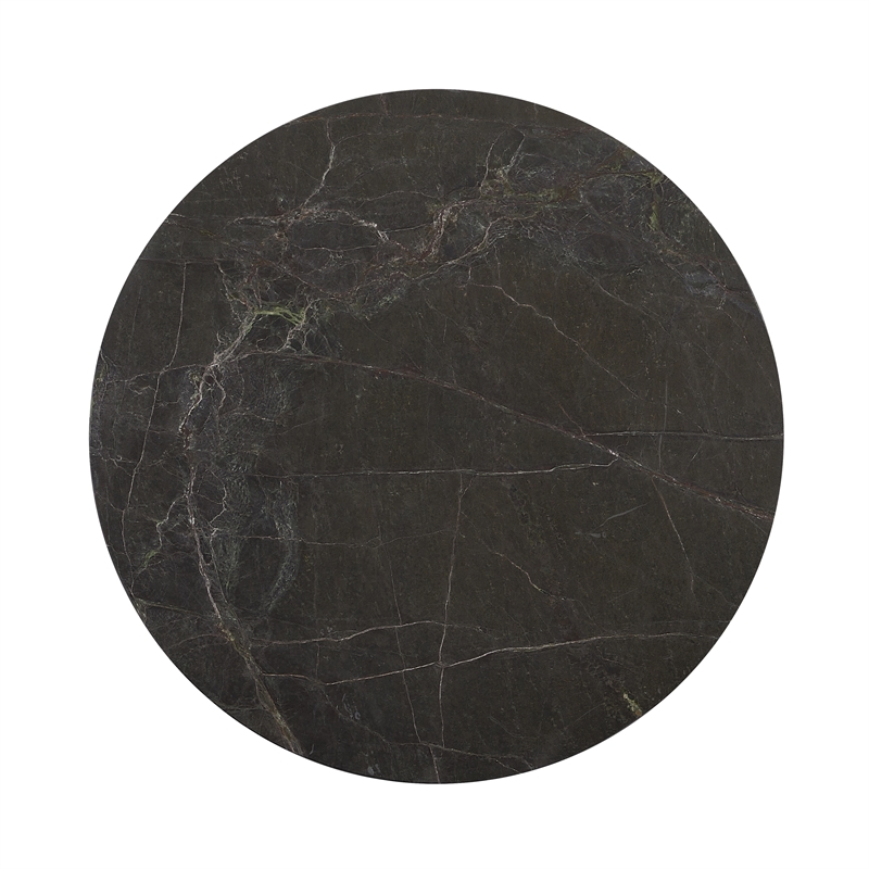 Classic Home Reilly Marble Round Coffee Table in Green