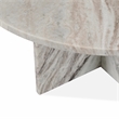 Classic Home Reilly Marble Round Coffee Table in Gray