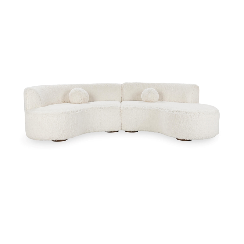 Classic Concepts Octavia Upholstered Fabric Sectional in Vanilla